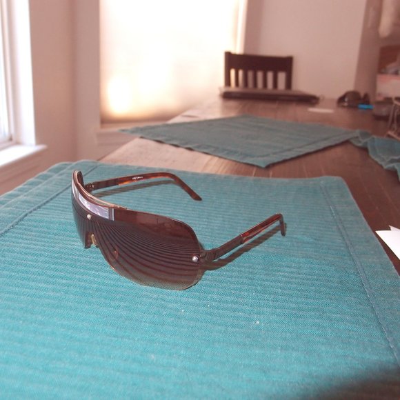 FRANCO SARTO GRADIET BROWN SHIELD AVIATOR SUNGLASSES - Picture 1 of 5